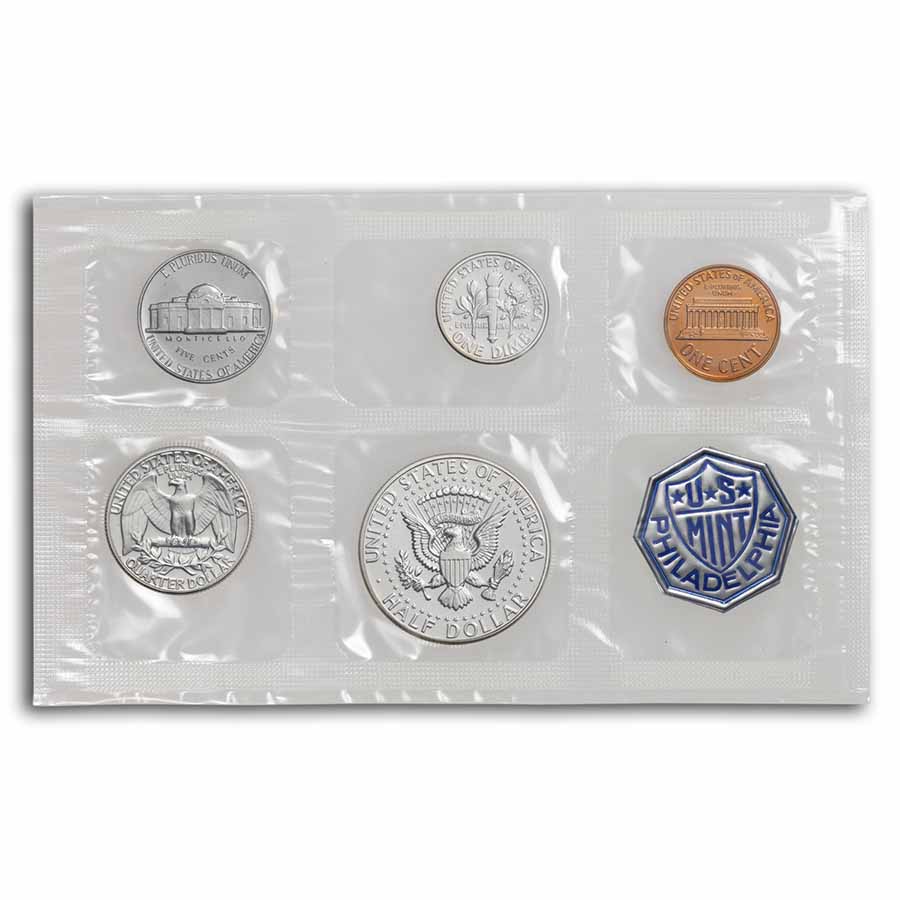 1964 US Mint Silver Proof Set 5 coins mint pkg